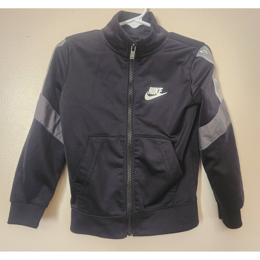 Nike Toddler Zip Up Jacket Size 3T Black And‎ Gray Pockets Swoosh
